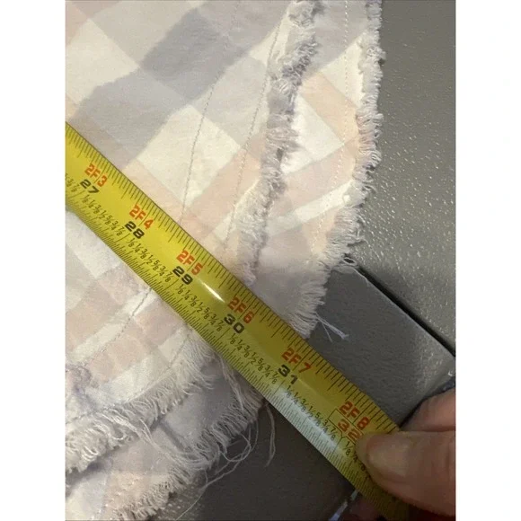 Free People Women's Fringed Plaid Button-Up Shirt Multicolor Size Large Pastel - Picture 9 of 11